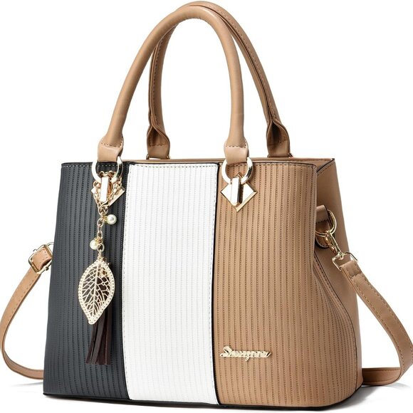 Leather Tote Handbag Women Multi-Purpose Shoulder Satchel Purse - Picture 1 of 7